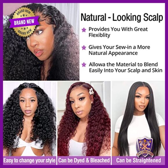 Deep Wave Lace Front Wig 180% Density 4x4 Closure Human Hair Glueless main image 4